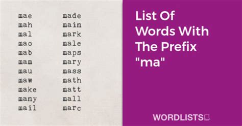 List Of Words With The Prefix "mid"
