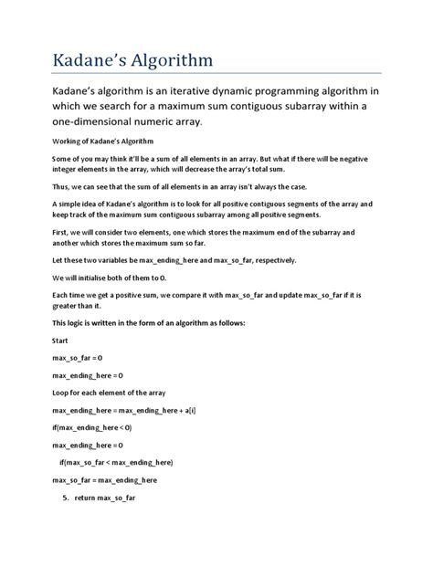 Image result for Kadane's Algorithm Java