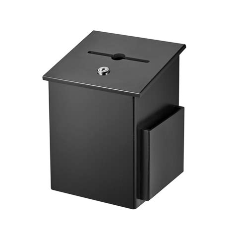 AdirOffice Squared Wood Locking Suggestion Box, Black at Lowes.com