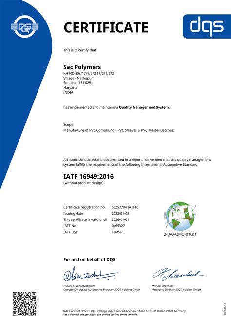 Awards & Certificate | SAC Polymers