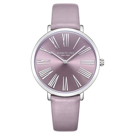 Buy Online Kenneth Cole Quartz Analog Purple Dial Purple Leather Strap ...