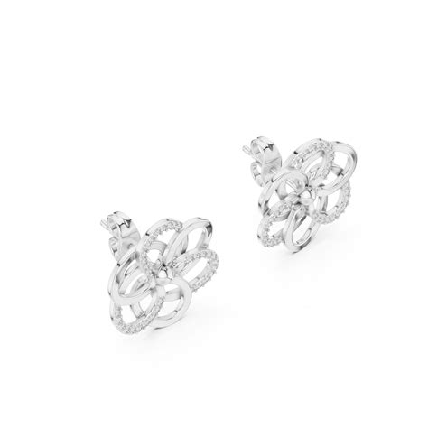 Flower Earrings with Sparkling Diamonds – Nena Jewels