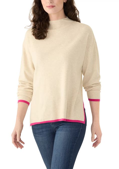 Crown & Ivy™ Women's Contrast Piping Tunic Sweater | Belk