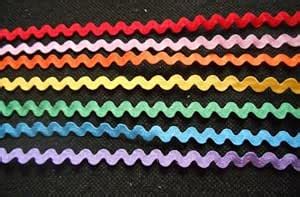 7 Yards 7 Rainbow Color Ric Rac Trim Size 8 Mm : Amazon.in: Home & Kitchen