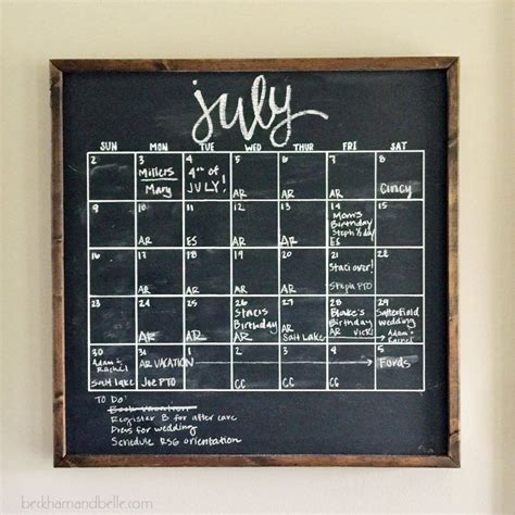 Chalkboard Wall Calendar - Printable Calendars AT A GLANCE