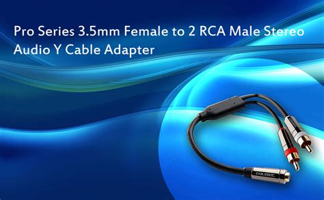 CABLESETC Pro Series 3.5mm Stereo Female to 2 RCA Analog Male Jacks 6 ...