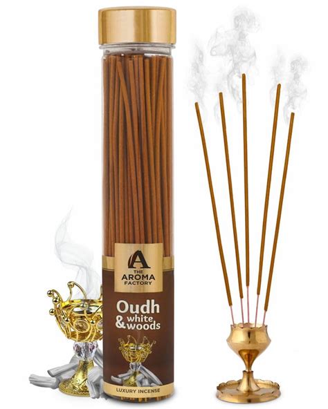 The Aroma Factory Organic Incense Sticks Oudh & White Woods (Herbal Oud ...