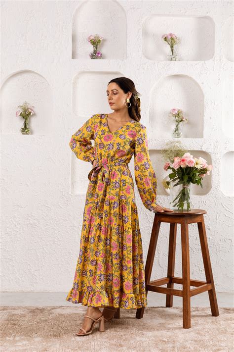 Yellow Floral Maxi – rivaajclothing