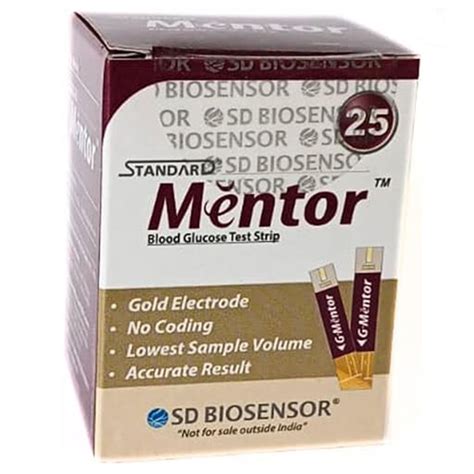 Buy SD Biosensor Standard Mentor Blood Glucose Test Strip, 25 Count ...