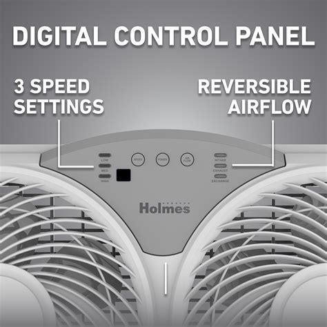 Window Fans: Holmes 9” Window Fan – CleanBreeze, 3 Speeds, Reversible ...