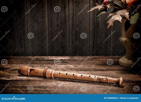 Old Wood Recorder Flute Ancient Musical Instrument Stock Photo - Image ...