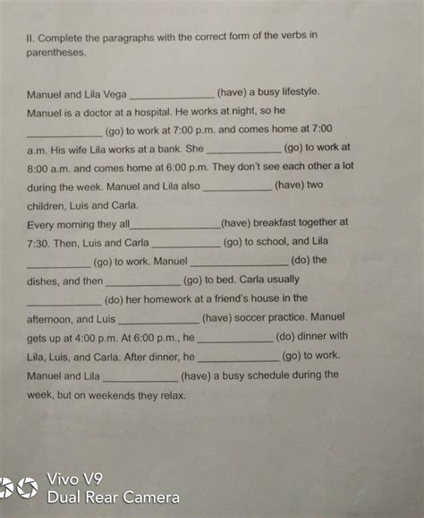 Complete the paragraphs with the correct form of the verbs in ...