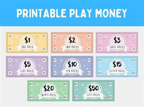 Preschool Printable Play Money Play Money Printable Paper Trail