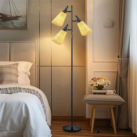 G-SAFAVA 63" Modern Black Floor Tree Lamp with 3 Light Source Standing ...