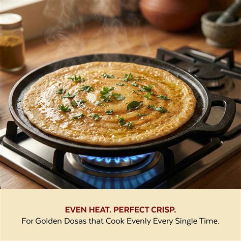 Cast Iron Dosa Tawa 28 cm Single Handle | Mahaa Pre-Seasoned Tawa ...