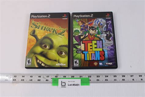 (2) PS2 Games - Shrek, Teen Titans - Bodnarus Auctioneering