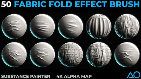 ArtStation - 50 Folds and Wrinkle Brush - Substance Painter + 4k Alpha ...