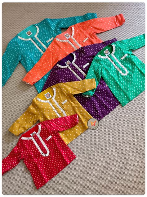 Mirrored Bandhani Kurta- Red – All Things Fancy!