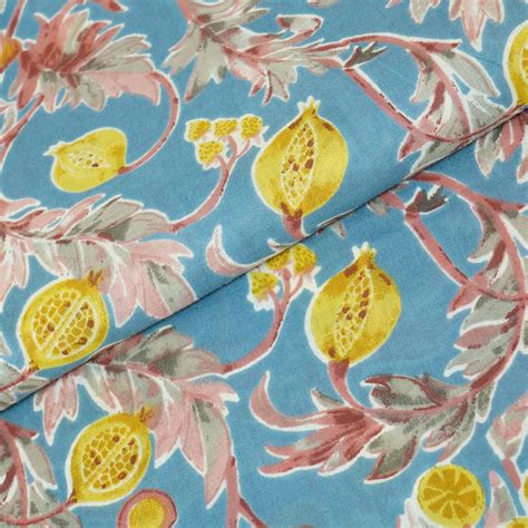 Buy Blue Floral Print Cotton Fabric Online at TradeUNO – TradeUNO Fabrics