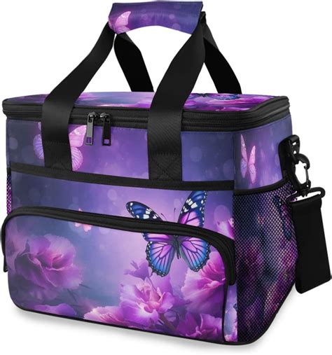 Amazon.com: GOODOLD Purple Butterfly Lunch Bag for Women Men 15L ...