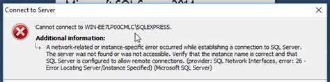 General Network Error SQL Server 的图像结果