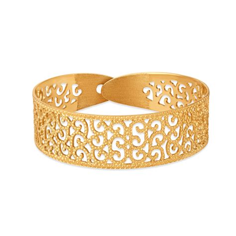 Ethereal Yellow Gold Lattice Cuff Bangle
