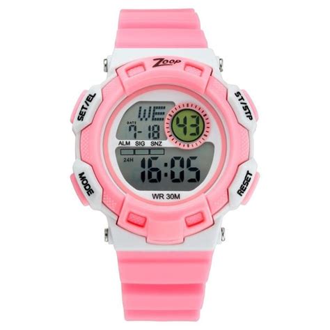 Buy Online Zoop Digital Watch with Digital Dial & Pink Strap for Girls ...