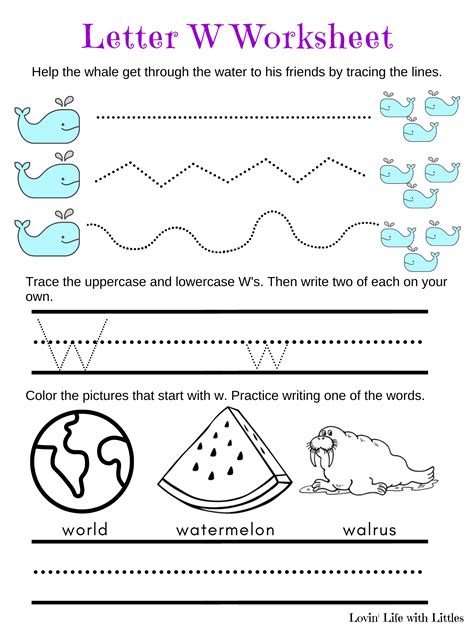 Letter W Worksheets For Preschool