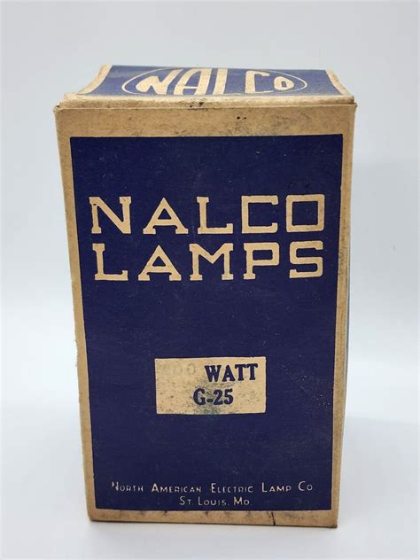 Antique NOS Nalco Carbon Lamp Watt G-25 Original Box Lite-O-Nite light ...