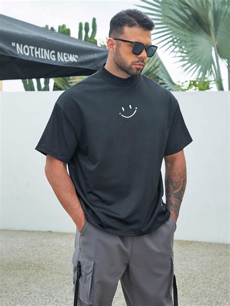 Manfinity Homme Men Plus Cartoon Embroidery Letter Patched Tee | SHEIN EUR