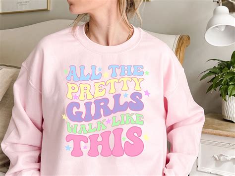 All the Pretty Girls Walk Like This Svg, Pretty Girls Svg, Wavy Font ...