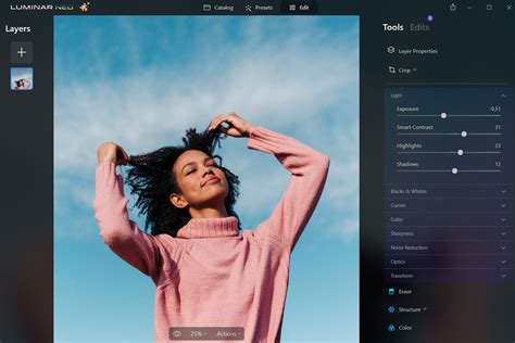 Image result for Luminar Neo Interface