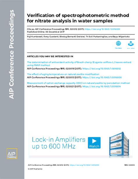 Image result for Nitrate Test Using Spectrophotometer Method