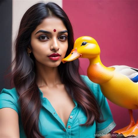 Modern Indian Woman's Duck Face Selfie with iPhone 15 | Stable ...