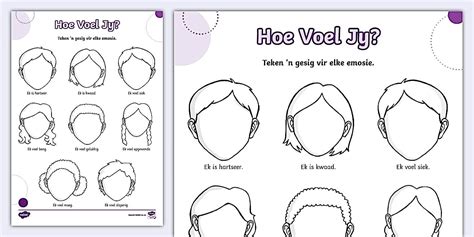 Hoe voel jy? - Teken Emosies - Aktiwiteit (teacher made)