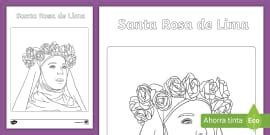 Hoja de colorear: Santa Rosa de Lima- Guía de trabajo