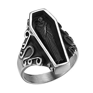 Buy MYADDICTION Human Casket Ring Halloween Vintage Gothic for Couple ...