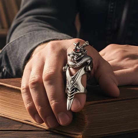 Buy Now Premium Rings - PEARLEYED - Gothic Snake Knuckle Adjustable ...