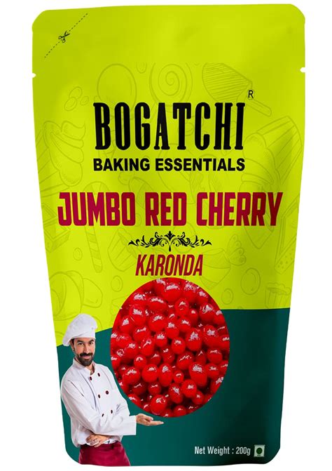 BOGATCHI Big Cherry Karonda for Cake, Ice Creams and Shakes Decorations ...