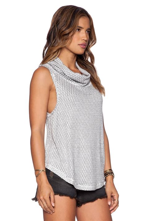 Free People Timbler Cown Neck Tank in Ivory Combo | REVOLVE