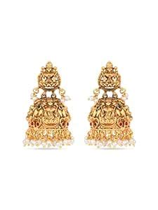 Buy Fida Ethnic Traditional gold Plated Red & Green stone Studded Pearl ...