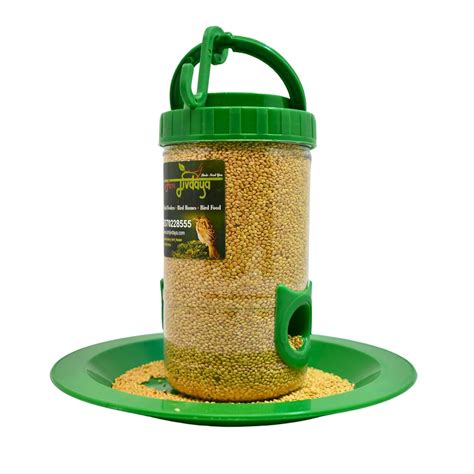 Amijivdaya Plastic Bird Feeder with Holding Handle with 2 Feed Nozzles ...
