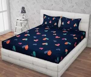 Buy DECORUM 144 TC Glace Cotton Double Bedsheet with 2 Pillow Cover ...