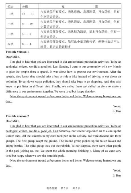 2019年湖北宜昌中考英语试题及答案（已公布）
