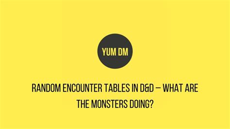 Image result for Random Encounters Table