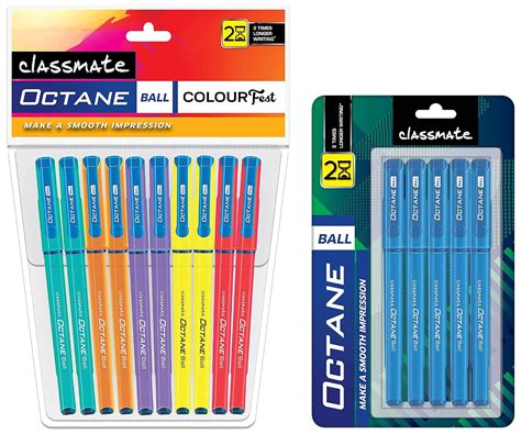Classmate Octane- Blue Ball Pens (Pack of 10) Octane- Blue Ball Pens ...