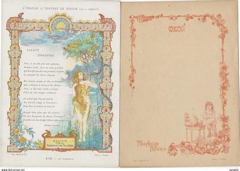 Menus - CARTON MENU PUB PHOSPHATINE FALIERES - EVE -LE PARADIS