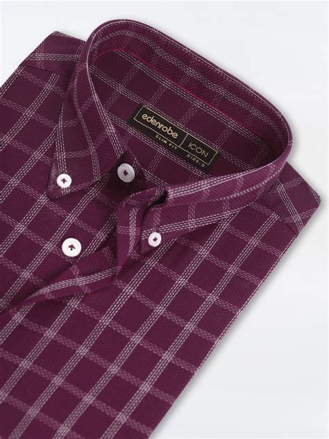 edenrobe Men's Dark Purple Shirt - EMTSI23-50296 – edenrobe Pakistan