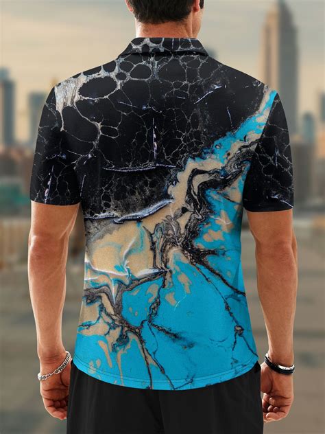 Moisture Wicking Golf Polo 3D Gradient Abstract Stripes | hardaddy