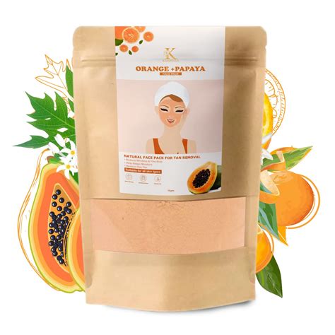 Kimayra Organic Orange + Papaya Face Pack Powder For Tan Removal ...